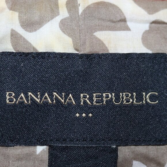 Banana Republic Burnt Orange Round Collar Cotton Blend Cropped Jacket Sz MEDIUM - Picture 7 of 8